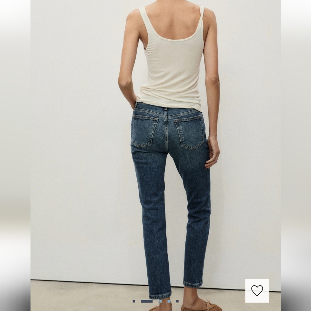 Mango Women's Claudia Straight Leg Mid-rise Blue Jeans 6
